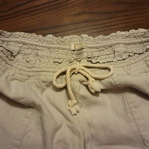 Roxy Oceanside Linen Pants Cream XL